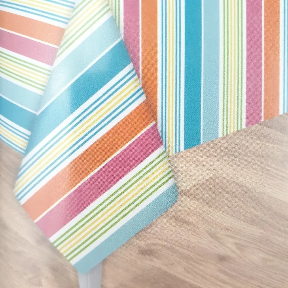 Vinyl Tablecloth Summer Fun Stripe 60x84